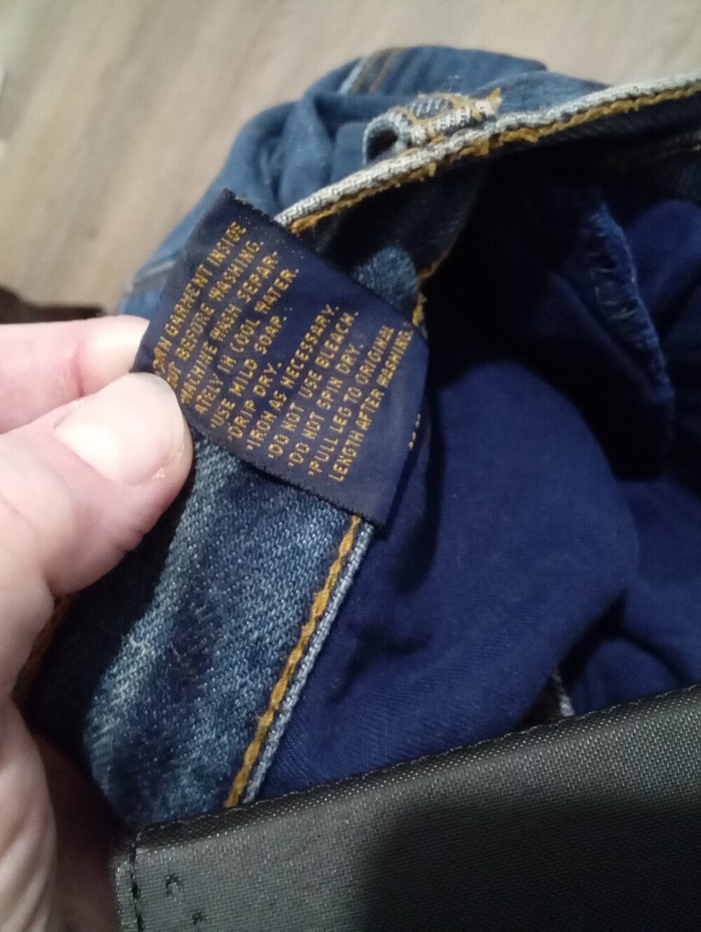 Vintage 70's Gloria Vanderbilt Deep Indigo Blue Denim Orange Stitcing Sz 14 - Picture 14 of 16